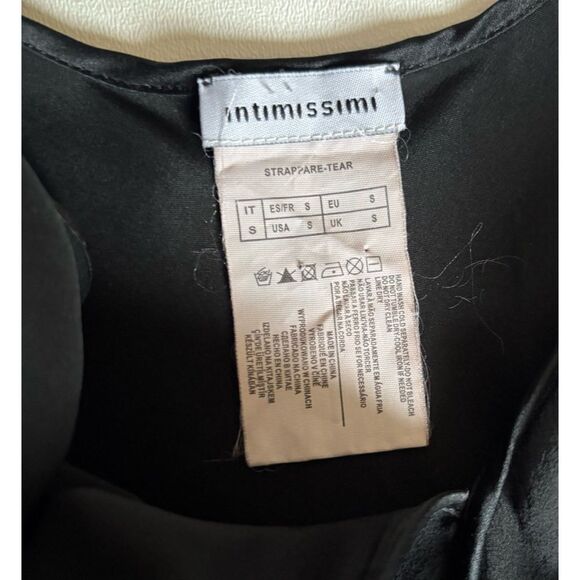 Vintage Intimissimi Silk Black Asymmetrical Ruffle Dress in Black Size S - Picture 4 of 5